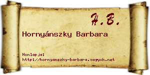 Hornyánszky Barbara névjegykártya