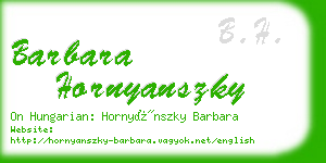 barbara hornyanszky business card